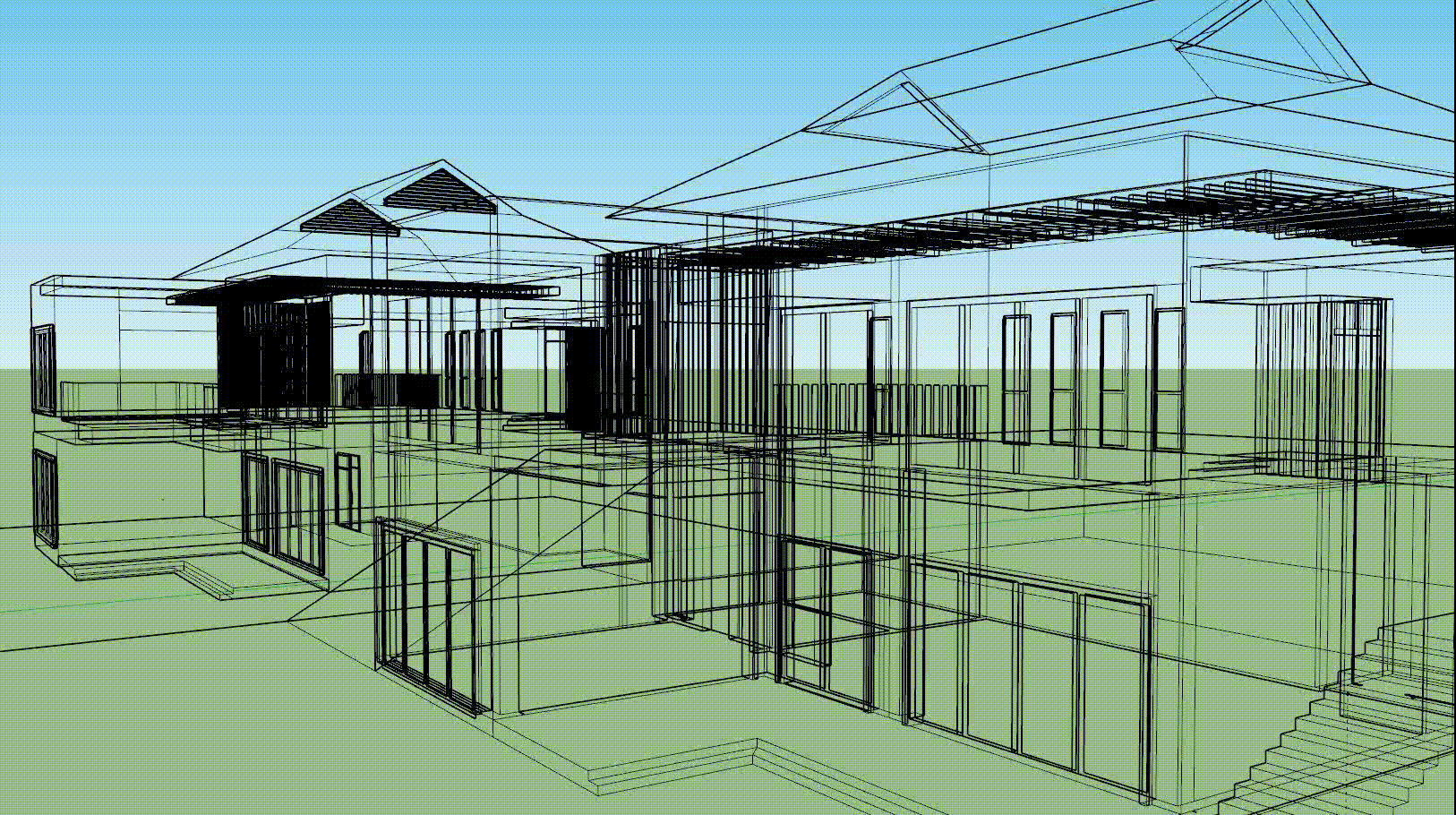 3d model minimalist house sketchup in SKP | CAD (2.79 MB) | Bibliocad